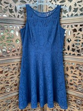  Nine West Women's Navy Blue  Lace Fit & Flare Dress, Size 6 