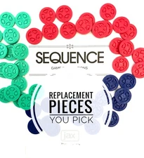 Sequence Board Game Replacement Pieces Chips Tokens Board Cards You Pick