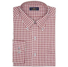 95 Club Room Men Regular-Fit Red White Long-Sleeve Dress Shirt Size 15.5 32/33