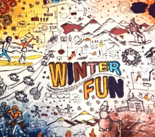 V FRAAS Scarf Wool Blend Winter Fun Print Germany 48x44 New with Tags