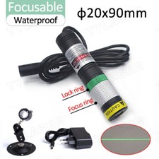 Waterproof D20x90mm Focusable 520nm Green Line Laser Module with Adapter Bracket
