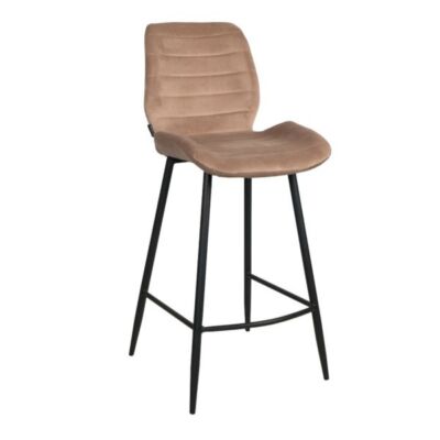 Step 2V, Hocker, Gestell schwarz, Bezug taupe