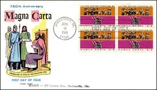 Scott 1265 5 Cents Magna Carta Fluegel FDC Typed Address Block Planty 1265-15