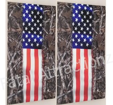 Camo American Flag Stripe Cornhole Cover Wrap Vinyl Decal Sticker USA hunting