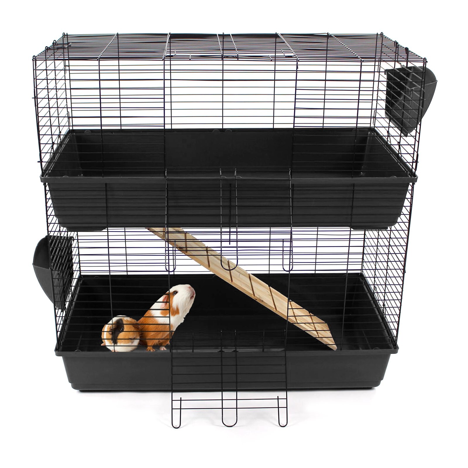 Indoor Rabbit Hutch 2 Tier Cage Bunny Guinea Pig Small Pet House Two Levels