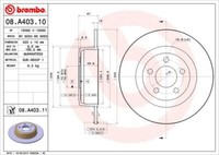2X Brembo 08.A403.11 Bremsscheibe