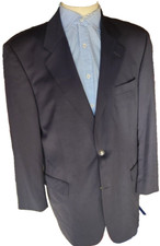 Hugo Boss Loro Piana Men's 44L Black Metal Logo Two Button Blazer Sport Coat
