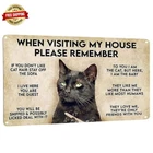 Vintage Funny Cat Tin Sign – 8x12" Sarcastic Metal Wall Art for Home & Party Dec