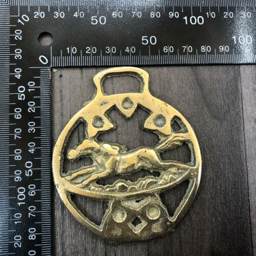 Brass Galloping Racing Horse Shoe Brasses Authentic Vintage  - Picture 1 of 3