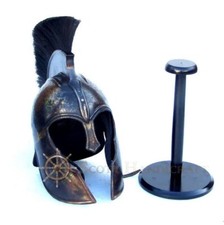Armour Helmet with Black Crest, One Size Fit Medieval Achilles Troy Helmet Gift