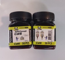 Cat6 Passthrough Connector Gold Plated 2 x 50 pcs Tool Panda Total 100