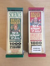 2 BRAIN QUEST 1000 QUESTIONS  ANSWERS EDUCATIONAL GAME FLASH CARDS VINTAGE NEW