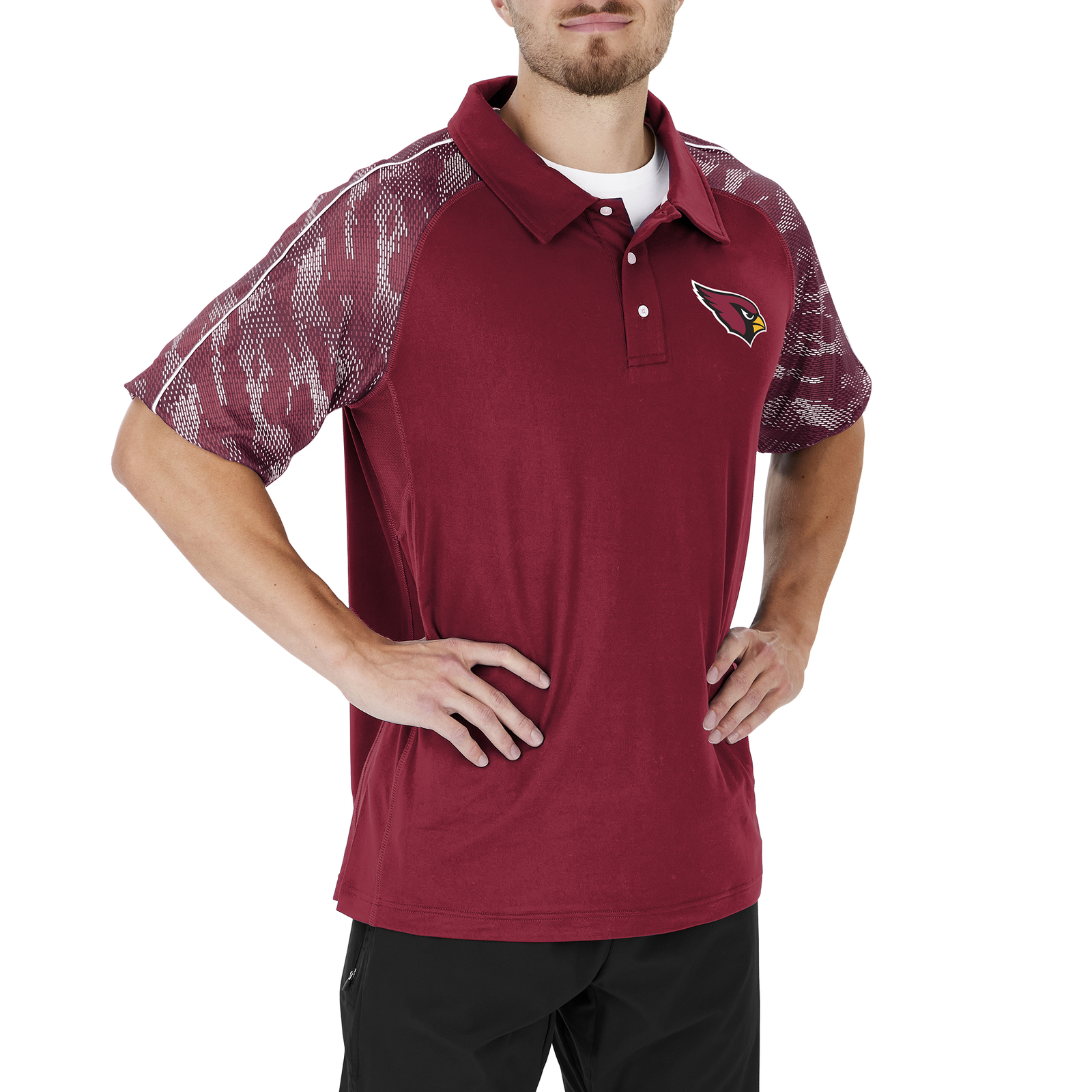 Мужское поло Zubaz NFL Arizona Cardinals Elevated Field Polo с принтом Viper