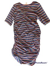 Motherhood Dress Stripes Size XL Ruching On Sides Comfort With Style!