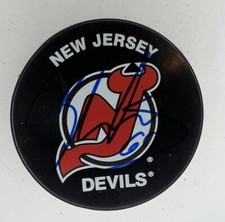 Joseph Blandisi Signed Autographed New Jersey Devils Logo Puck