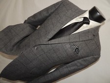 Jos. A. Bank 1905 Men's Gray Windowpane Jacket Coat Blazer 42 R