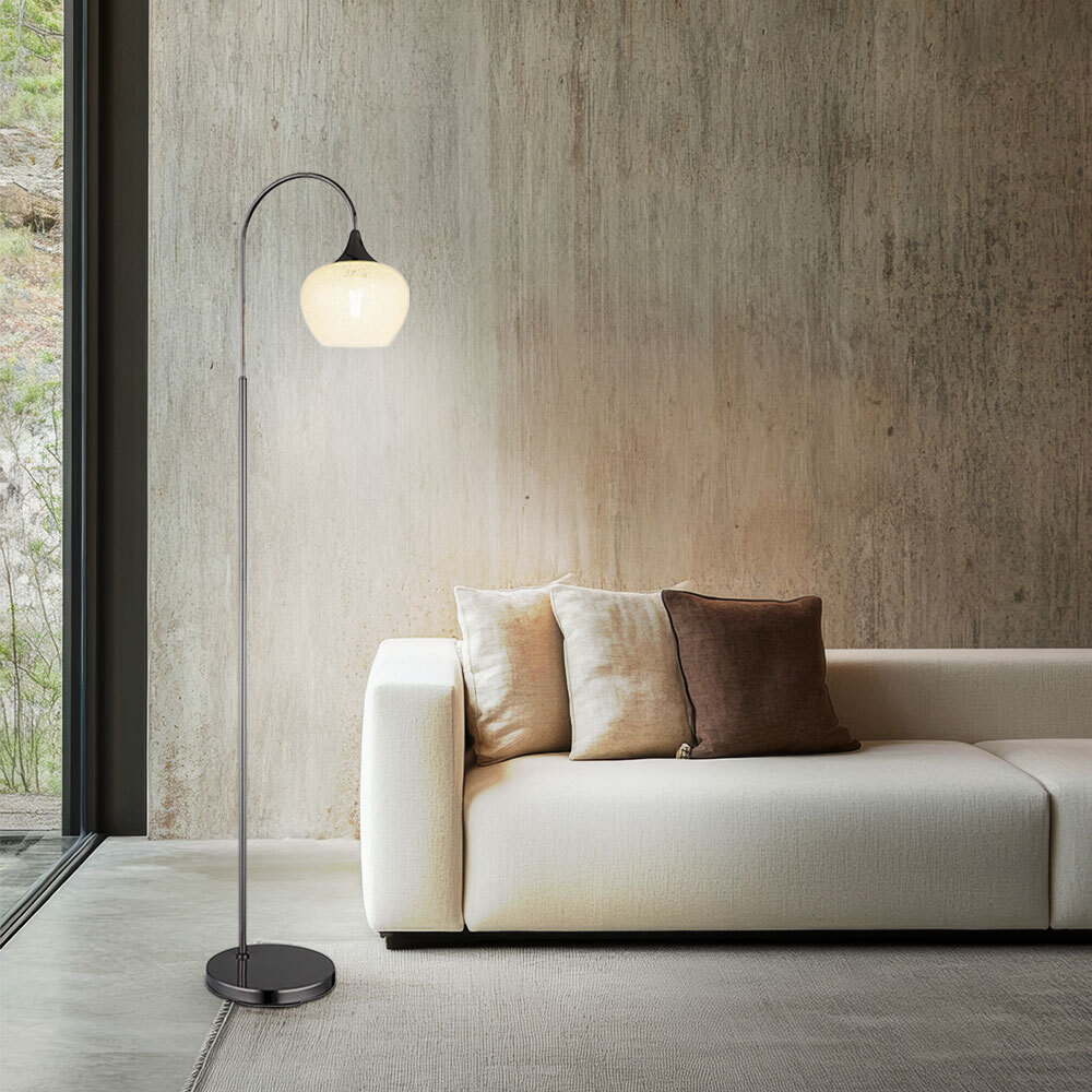 Lampada da terra LED con sfera in vetro cristallo foto 3
