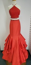 Blush Prom Dress Party Evening Long Two Pieces Sexy Color Red Size 6