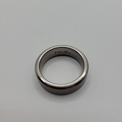 Herren Wolfram Stahl Ehering gebürstet - Komfort/klassischer flacher Ring - Größe 10 - Bild 2 von 3