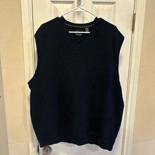 Greg Norman Collection Men s V-Neck Navy Blue Pullover Golf Vest XL Shark