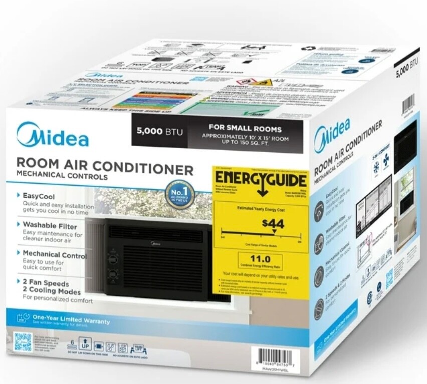 Midea 5,000 BTU Room Air Conditioner Black (MAW05M1WBL)
