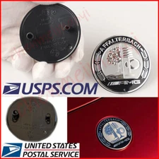 Genuine Blcak Front Hood Affalterbach AMG Logo Emblem Bonnet Badge For Mercedes