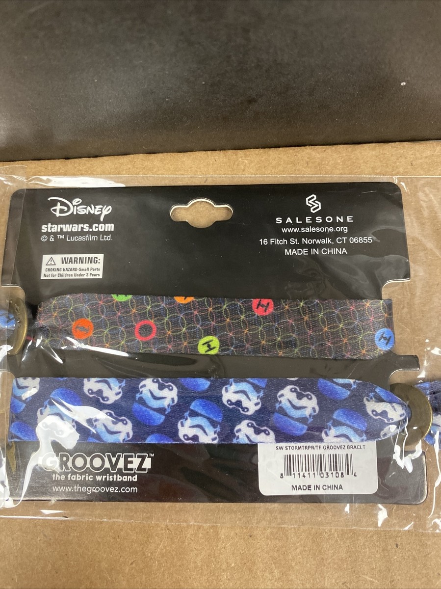 Lot De 2 Bracelets Officiels Star Wars - Stormtrooper Et Tie Fighter, Marque Groovez, Neufs Avec étiquettes