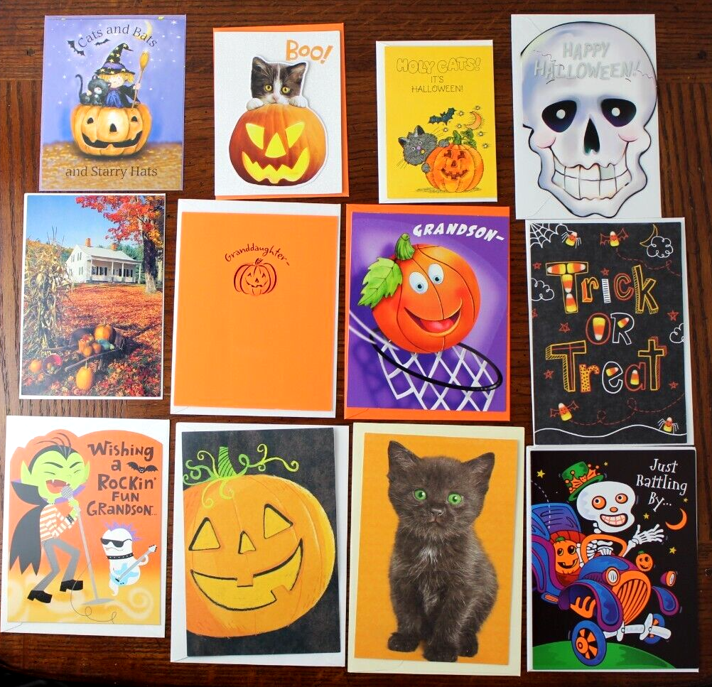 Hallmark Halloween Cards - 6 Pack With Envelopes For Party Favors