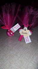 Bomboniera calamita nascita Battesimo Minnie con targhetta confezione