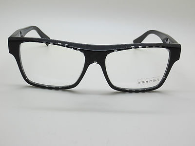NEW Authentic ALAIN MIKLI A0 3004 B09D Black Checkered 55mm Eyeglasses
