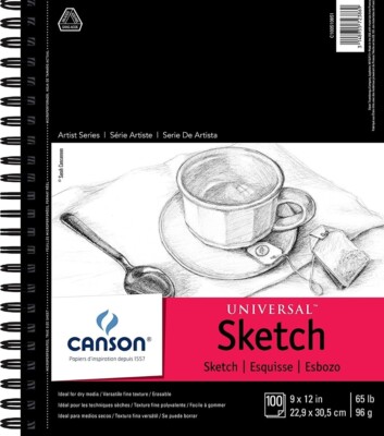 Canson 9-Inch by 12-Inch Universal Sketch Book, 100-Sheet(M )