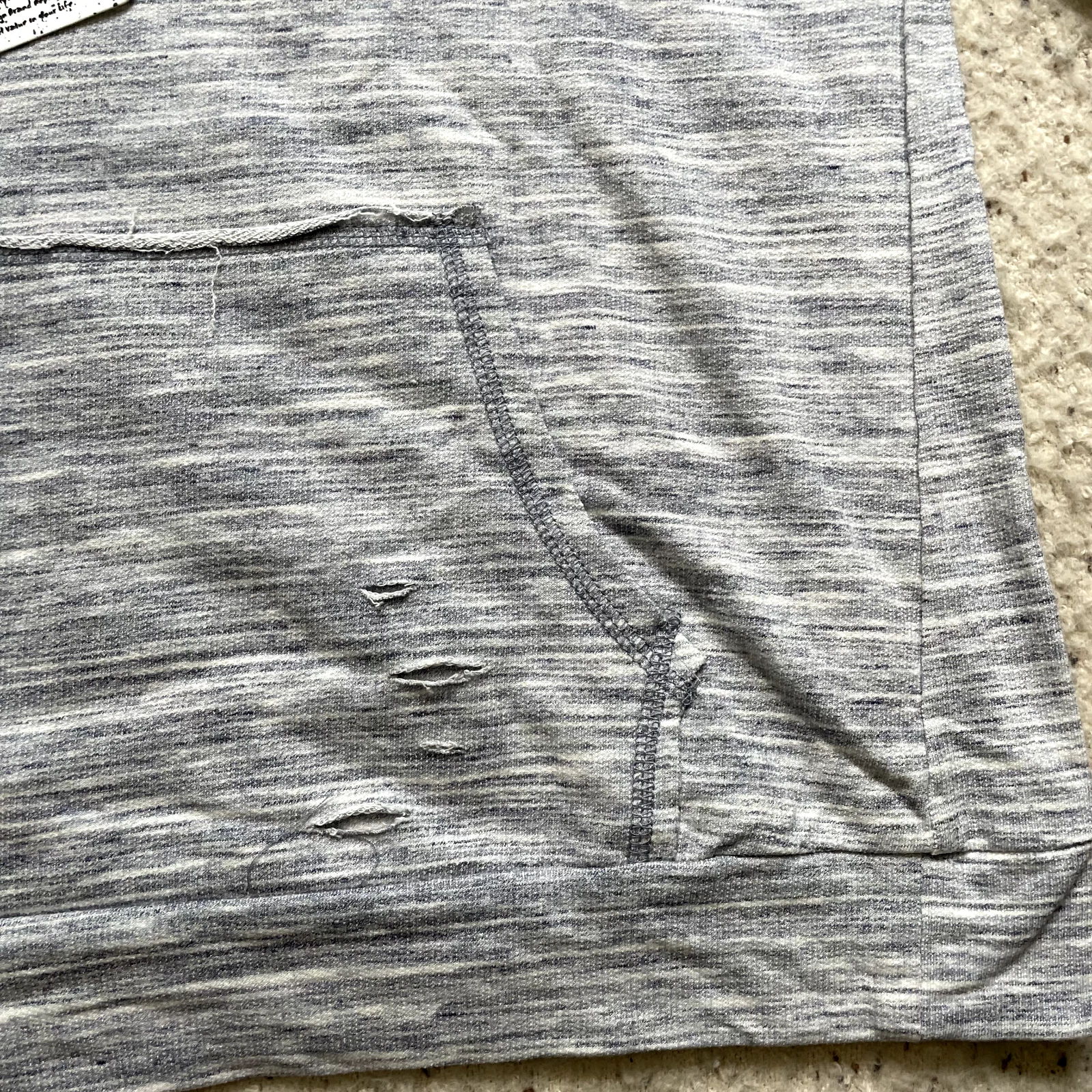 VETEMENTS MUR MUR maglione donna grande felpa con cappuccio maglia tasca frontale grigio trafilato