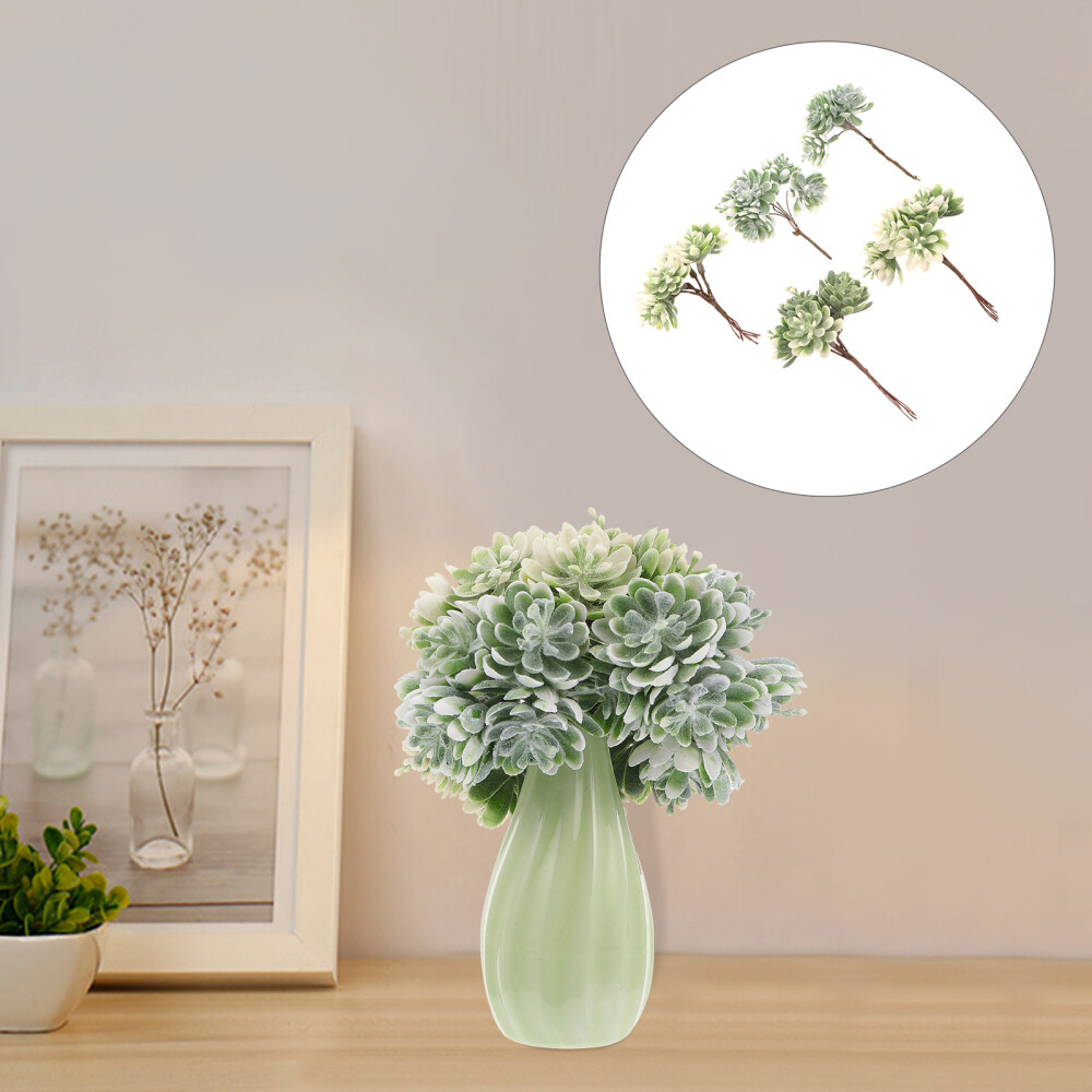 5 Pcs Garden Decoration Faux Plant Flowers Succulents Cactus Lights into Wall