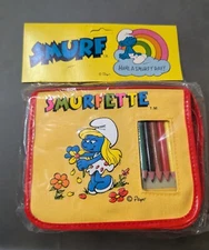 Smurfs Vintage Smurfette Child's School Art Bag Purse 1982 Unopened NEW