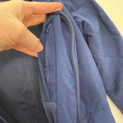 Vintage Obermeyer blau Einteiler Nylon Ski Schneeanzug mit Reißverschluss Kapuze Damengröße 10 - Bild 5 von 7
