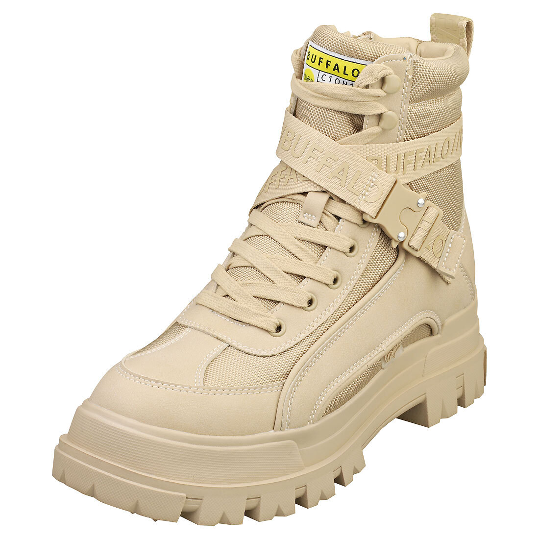 Buffalo Aspha Com1 Vegan Mens Beige Ankle Boots
