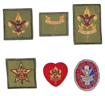 1950s-60s Eagle Scout Complete Rank Set Tenderfoot - Eagle Boy Scout (DG463)
