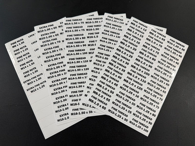 Fine & Extra Fine Thread Metric Hex Bolts Nuts Washer White Adhesive Bin Labels