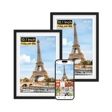 2 Pack FRAMEO 10.1" WiFi Digital Picture Frame with 64GB Storage Support SD C...