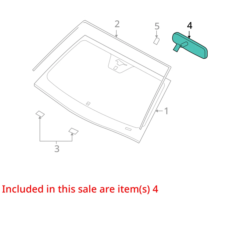 09 10 11 2012 Ford Flex Rear View Mirror w/ Automatic Dimming - Image 3 of 4
