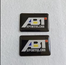 2psc Abt 3d Domed Badge Logo Emblem Sticker Graphic Decal Racing Audi Vw Skoda