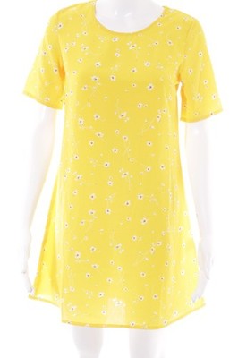 GLAMOROUS Kurzarmkleid Damen Kleid Gr. DE 34 goldorange Beach-Look