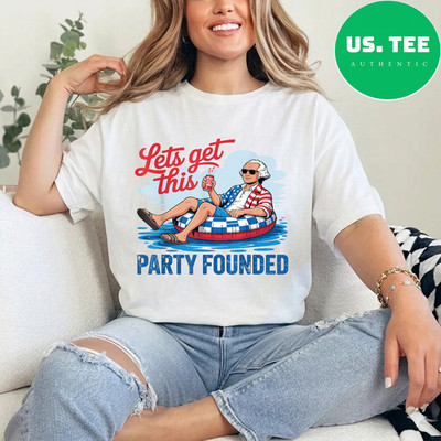Funny George Washington 4th of July Pool Party T-Shirt