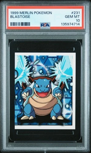 1999 MERLIN POKEMON #231 BLASTOISE PSA 10