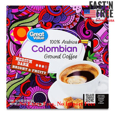 Great Value 100 Arabica Colombian Medium Dark Roast Ground Coffee Pods, 33.1 oz