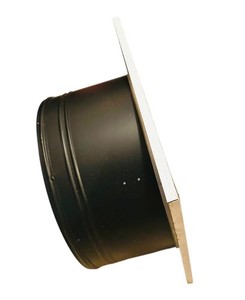 6 Inch Wall Thimble -Black Interior Ring Non-Adjustable Galvanized Steel