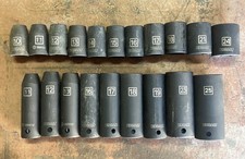  Kobalt 20 Piece 12 Inch Drive 6 Point Deep Short Impact Socket Set Lot