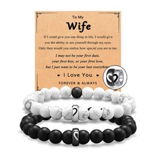 Matching Bracelets for Couples Love Heart Locked Bracelets for Bf and Gf Va - 09