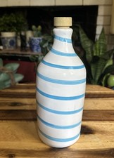 Bottiglia olio oliva Frantoio Muraglia fatta a mano Italia coperchio tappo vortice blu 9"