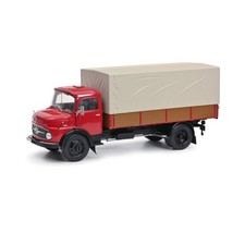 Schuco 1:18 Mercedes-Benz L911 1952 truck with tarpaulin car model red